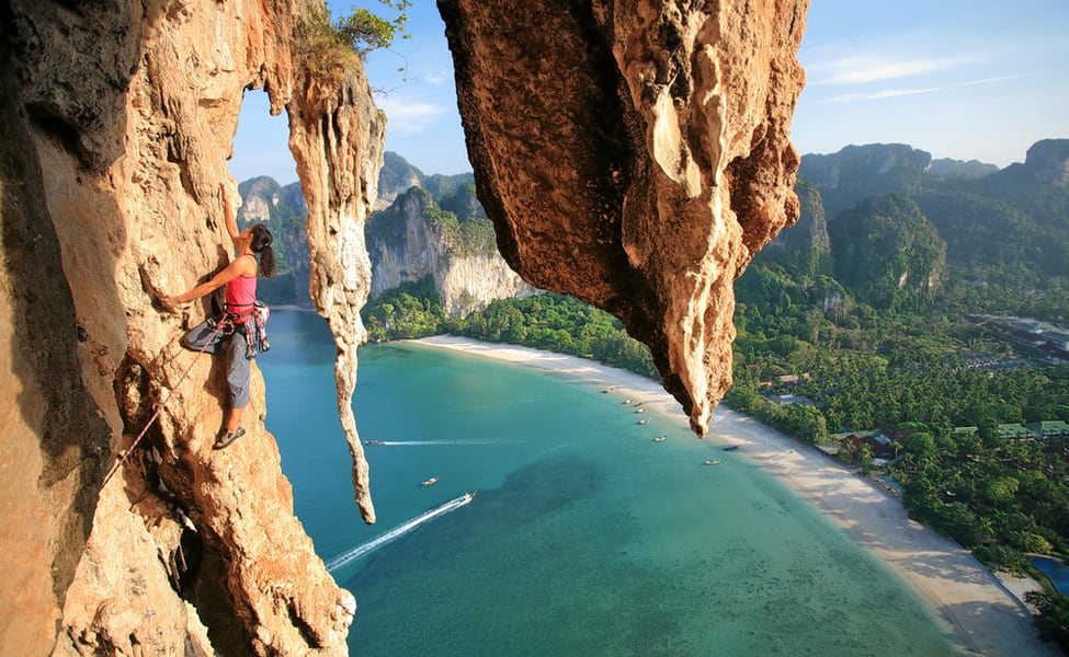 Rock Climb the Limestone Cliffs of Railay Beach, Krabi